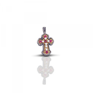 Cross with Ruby and Pearls C7